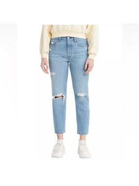 Levi's Women's 501 High Rise Cropped Jeans Distressed Sz 29x28